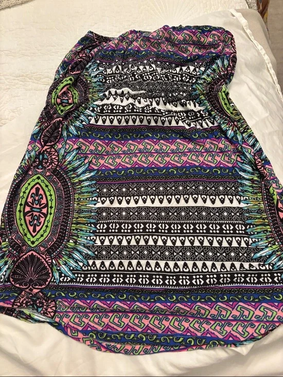 Women’s Multicolor Printed Swim Cover-Up Dress - Picture 4 of 6